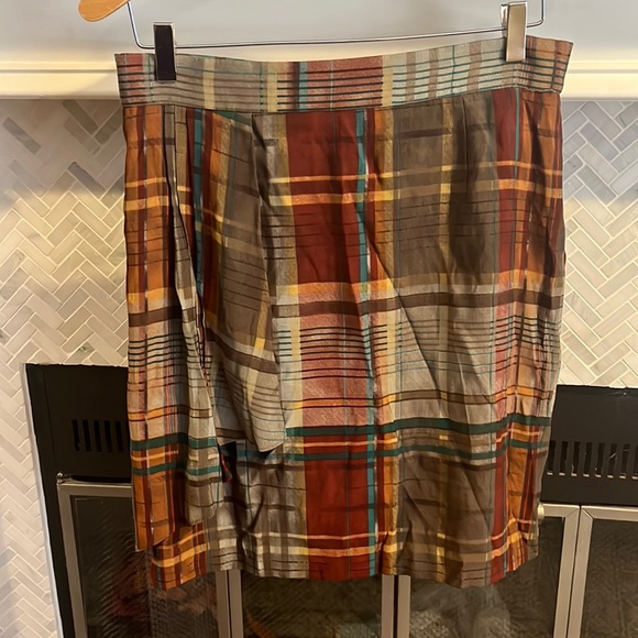 Antonio Melani Plaid Ruffle front skirt size 10 - Picture 1 of 4
